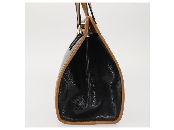 Autre Marque MORABITO Borsa a Mano in Pelle Blu Navy Oro Auth am9080 D'oro - vista 3