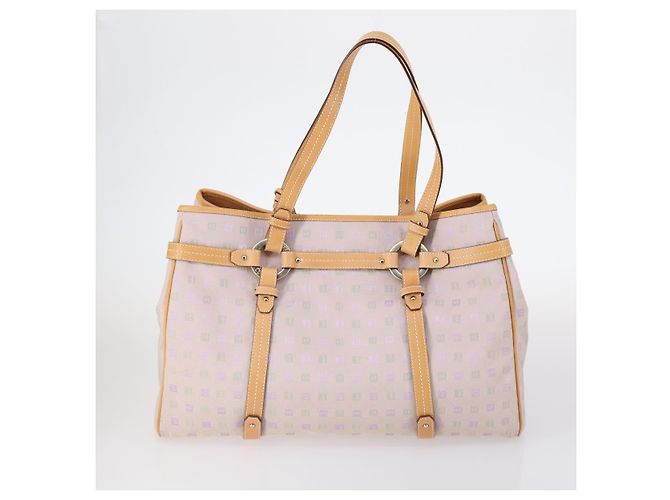 BALLY Borsa a Spalla Loewe Tela PVC Nylon 3Set Rosa Marrone Auth BA5852 - vista 3