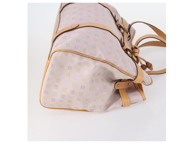 BALLY Borsa a Spalla Loewe Tela PVC Nylon 3Set Rosa Marrone Auth BA5852 - vista 4