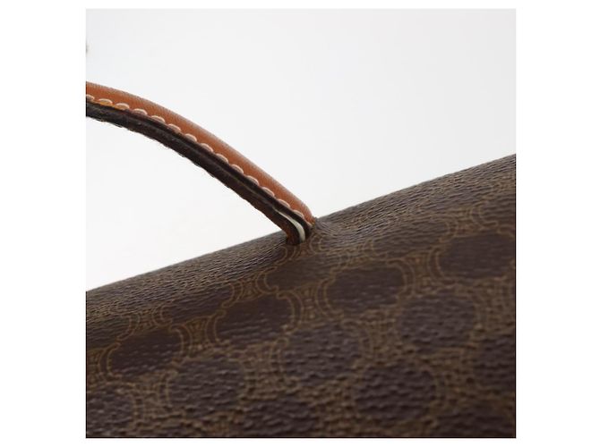 Céline Borsa a mano in tela Macadam CELINE in pelle PVC marrone oro Auth 142852 D'oro - vista 10