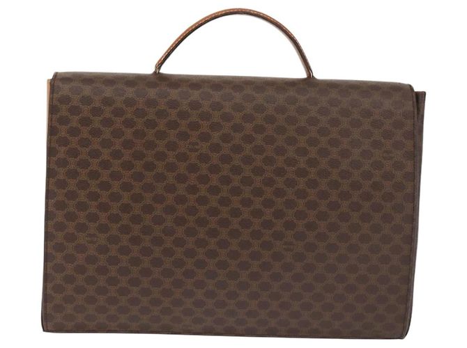 Céline Borsa a mano in tela Macadam CELINE in pelle PVC marrone oro Auth 142852 D'oro - vista 2