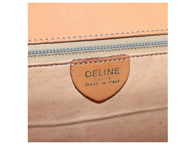 Céline Borsa a mano in tela Macadam CELINE in pelle PVC marrone oro Auth 142852 D'oro - vista 20