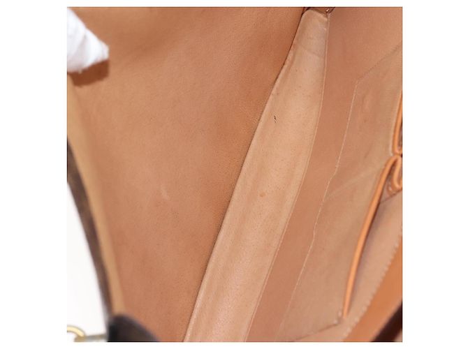 Céline Borsa a mano in tela Macadam CELINE in pelle PVC marrone oro Auth 142852 D'oro - vista 23