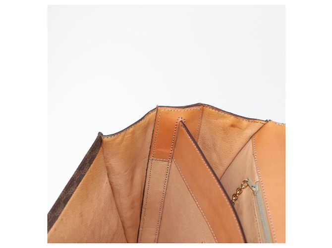 Céline Borsa a mano in tela Macadam CELINE in pelle PVC marrone oro Auth 142852 D'oro - vista 24