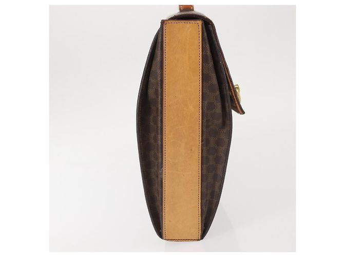 Céline Borsa a mano in tela Macadam CELINE in pelle PVC marrone oro Auth 142852 D'oro - vista 4