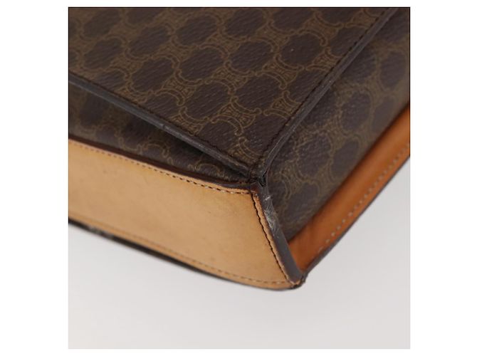 Céline Borsa a mano in tela Macadam CELINE in pelle PVC marrone oro Auth 142852 D'oro - vista 9