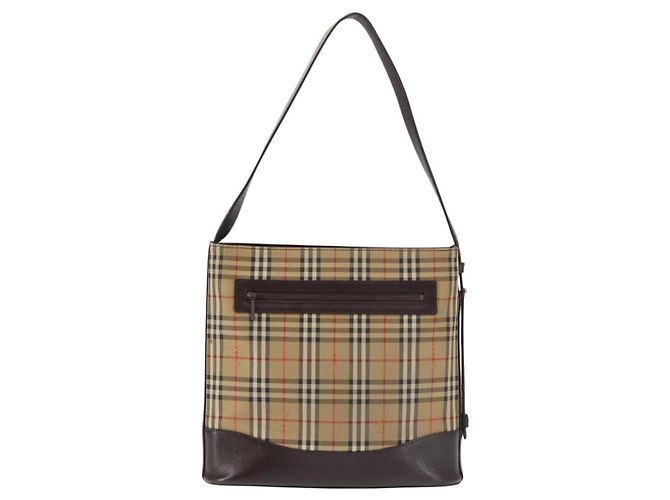 Bolsa de ombro em lona Nova Check bege e dourada Auth BA6463 da BURBERRY Dourado - vista 13