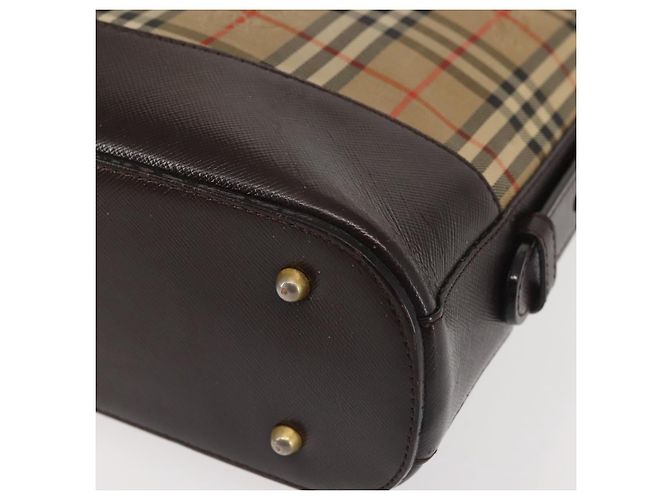 Bolsa de ombro em lona Nova Check bege e dourada Auth BA6463 da BURBERRY Dourado - vista 16