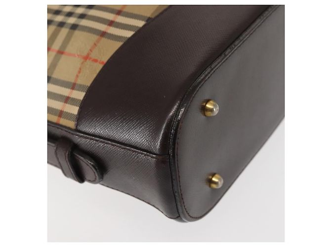 Bolsa de ombro em lona Nova Check bege e dourada Auth BA6463 da BURBERRY Dourado - vista 17