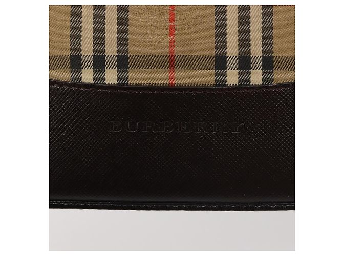 Bolsa de ombro em lona Nova Check bege e dourada Auth BA6463 da BURBERRY Dourado - vista 19