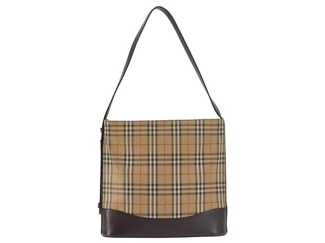 Bolsa de ombro em lona Nova Check bege e dourada Auth BA6463 da BURBERRY Dourado - vista 2