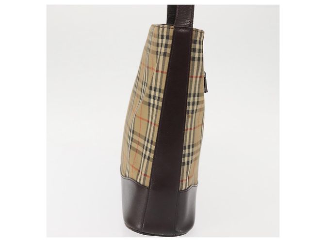 Bolsa de ombro em lona Nova Check bege e dourada Auth BA6463 da BURBERRY Dourado - vista 4