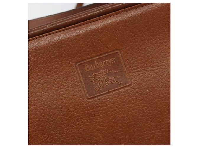 Autre Marque Bolso de Hombro Burberrys de Cuero Marrón Dorado Auth hk3089 Castaño - vista 10