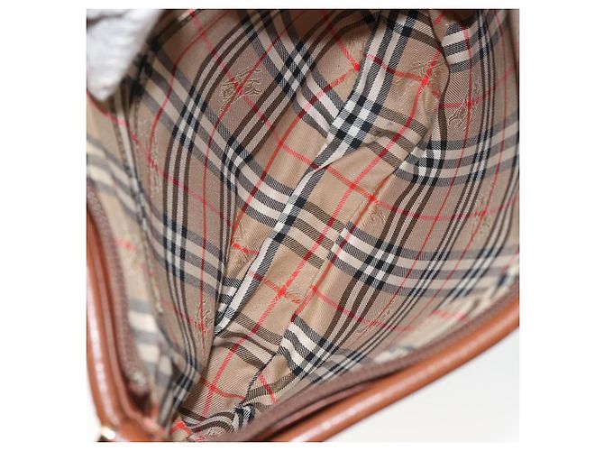 Autre Marque Bolso de Hombro Burberrys de Cuero Marrón Dorado Auth hk3089 Castaño - vista 12