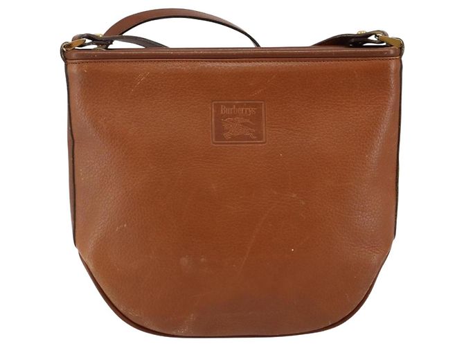 Autre Marque Bolso de Hombro Burberrys de Cuero Marrón Dorado Auth hk3089 Castaño - vista 13