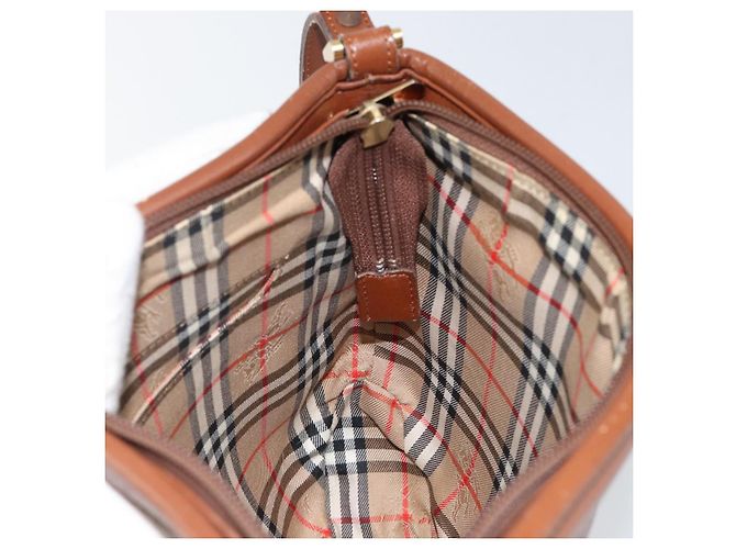 Autre Marque Bolso de Hombro Burberrys de Cuero Marrón Dorado Auth hk3089 Castaño - vista 17
