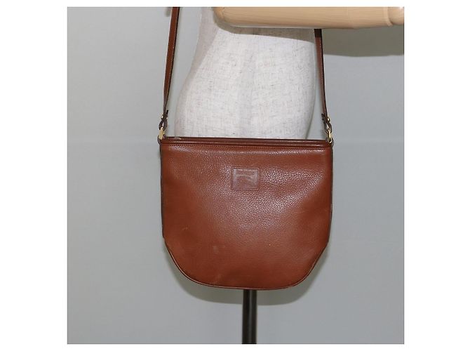 Autre Marque Bolso de Hombro Burberrys de Cuero Marrón Dorado Auth hk3089 Castaño - vista 20