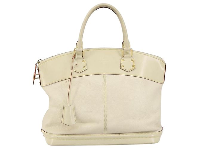 LOUIS VUITTON Borsa a Mano Suhari Lockit MM Pelle Bianca M91874 LV Auth BA6191 Bianco - vista 13