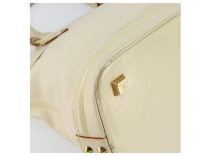 LOUIS VUITTON Borsa a Mano Suhari Lockit MM Pelle Bianca M91874 LV Auth BA6191 Bianco - vista 14
