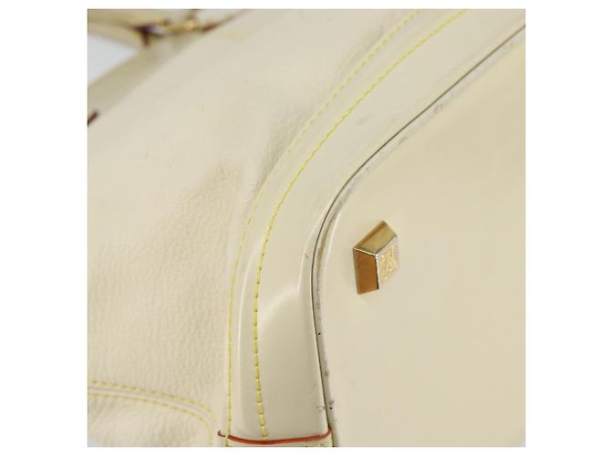 LOUIS VUITTON Borsa a Mano Suhari Lockit MM Pelle Bianca M91874 LV Auth BA6191 Bianco - vista 16