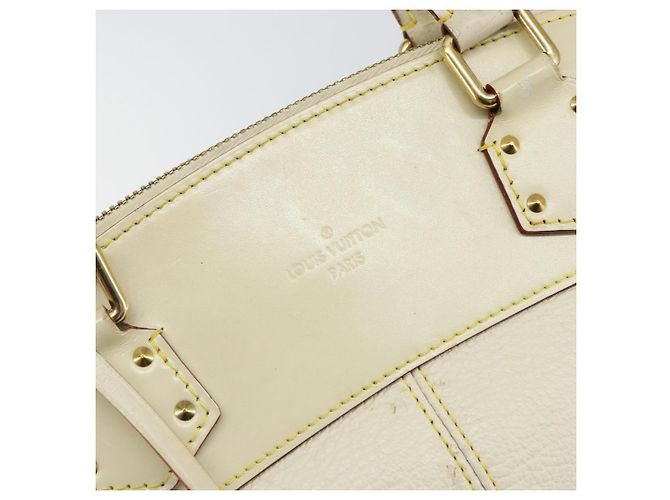 LOUIS VUITTON Borsa a Mano Suhari Lockit MM Pelle Bianca M91874 LV Auth BA6191 Bianco - vista 17