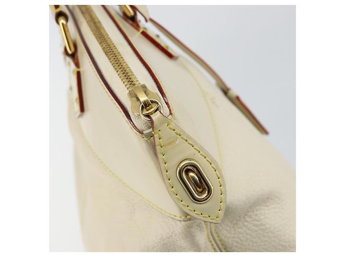 LOUIS VUITTON Borsa a Mano Suhari Lockit MM Pelle Bianca M91874 LV Auth BA6191 Bianco - vista 18