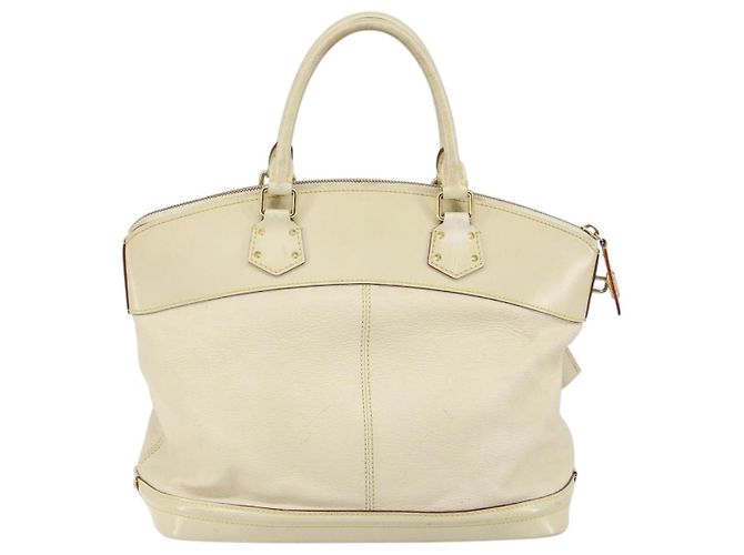 LOUIS VUITTON Borsa a Mano Suhari Lockit MM Pelle Bianca M91874 LV Auth BA6191 Bianco - vista 2