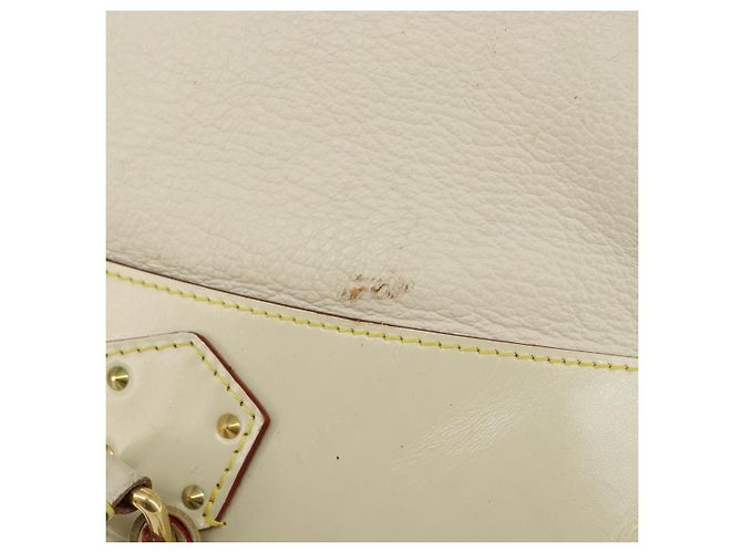 LOUIS VUITTON Borsa a Mano Suhari Lockit MM Pelle Bianca M91874 LV Auth BA6191 Bianco - vista 20