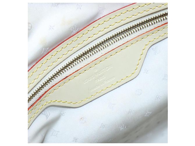 LOUIS VUITTON Borsa a Mano Suhari Lockit MM Pelle Bianca M91874 LV Auth BA6191 Bianco - vista 21