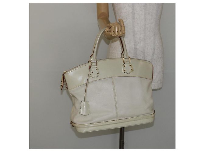 LOUIS VUITTON Borsa a Mano Suhari Lockit MM Pelle Bianca M91874 LV Auth BA6191 Bianco - vista 25
