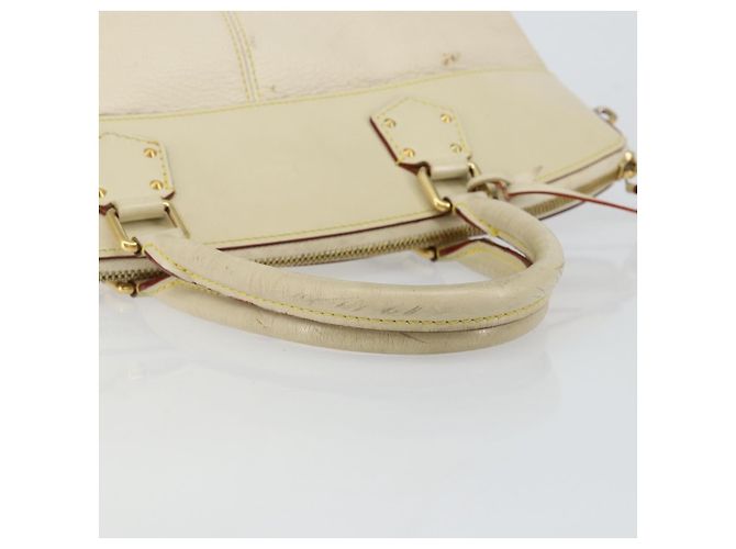 LOUIS VUITTON Borsa a Mano Suhari Lockit MM Pelle Bianca M91874 LV Auth BA6191 Bianco - vista 7
