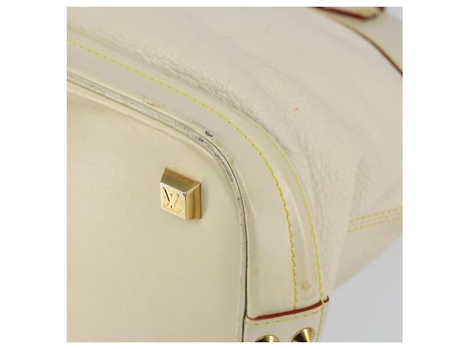 LOUIS VUITTON Borsa a Mano Suhari Lockit MM Pelle Bianca M91874 LV Auth BA6191 Bianco - vista 9