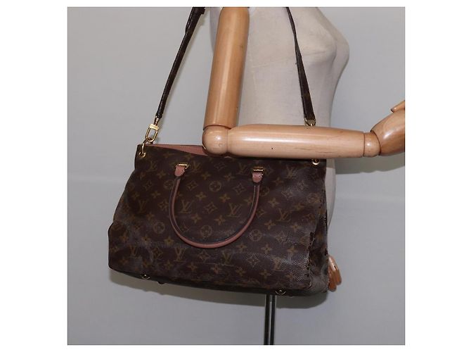 LOUIS VUITTON Borsa a Mano Monogram Pallas MM 2way Bois De Rose M41598 Auth 145373 Marrone Monogramma - vista 25