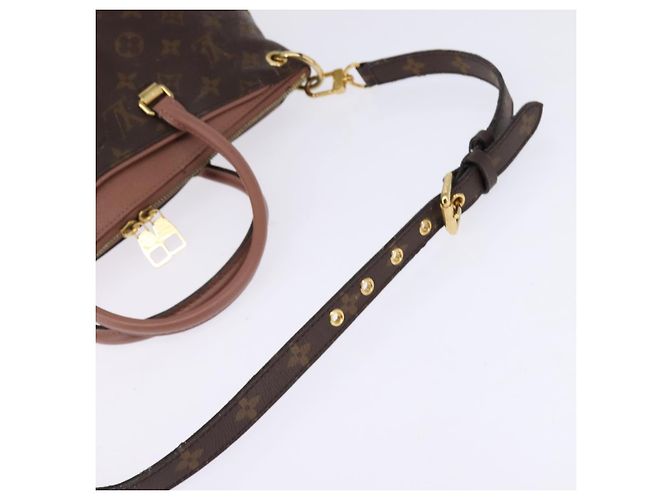 LOUIS VUITTON Borsa a Mano Monogram Pallas MM 2way Bois De Rose M41598 Auth 145373 Marrone Monogramma - vista 8