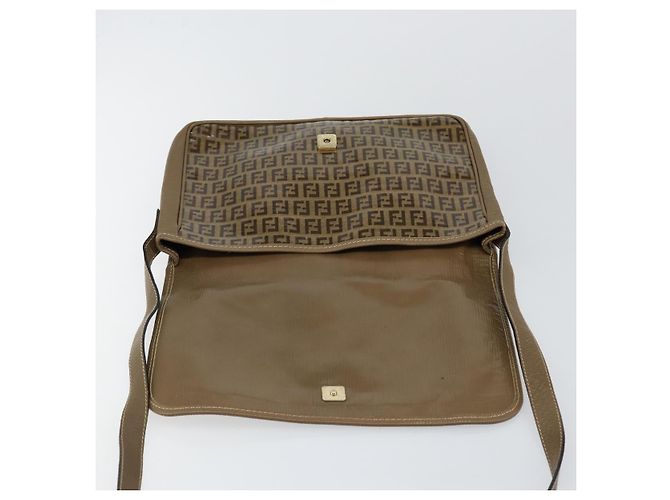 Borsa a Spalla in Tela Zucchino FENDI Beige Oro Auth 145202 - vista 10
