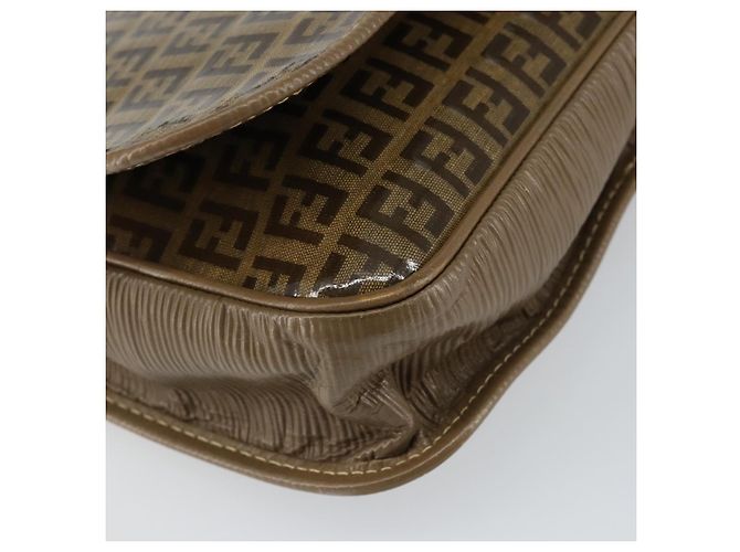 Borsa a Spalla in Tela Zucchino FENDI Beige Oro Auth 145202 - vista 14