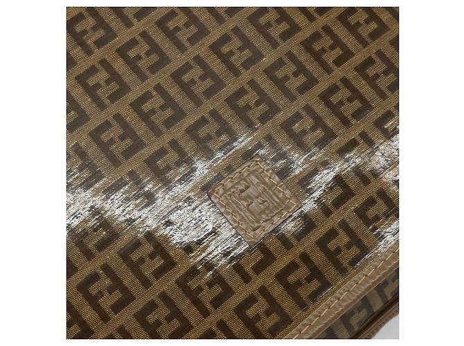 Borsa a Spalla in Tela Zucchino FENDI Beige Oro Auth 145202 - vista 17