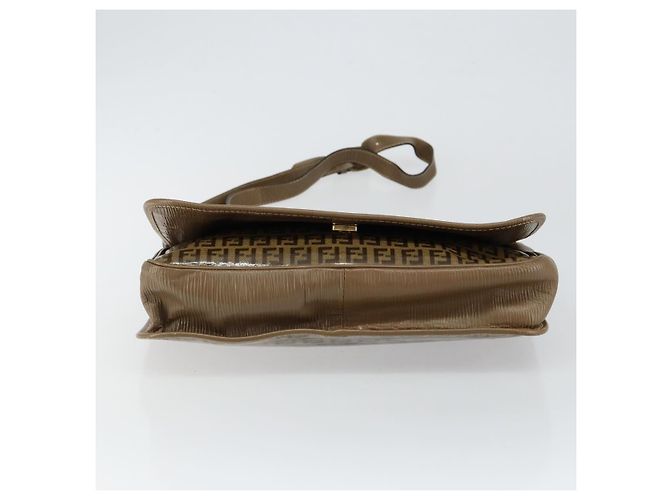 Borsa a Spalla in Tela Zucchino FENDI Beige Oro Auth 145202 - vista 5