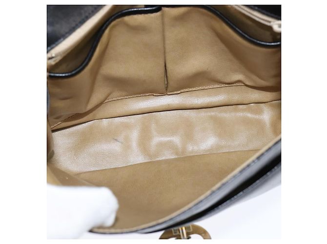 Céline Bolso de Hombro CELINE de Cuero Negro Dorado Auth bs30310 - vista 11