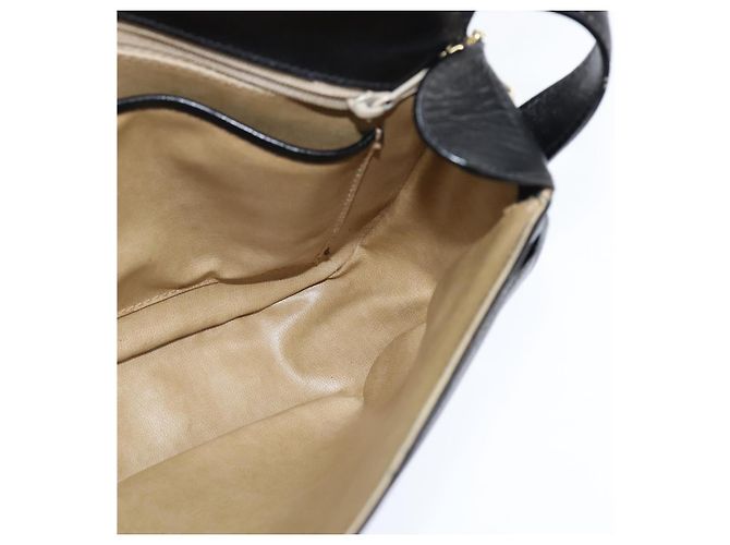 Céline Bolso de Hombro CELINE de Cuero Negro Dorado Auth bs30310 - vista 19