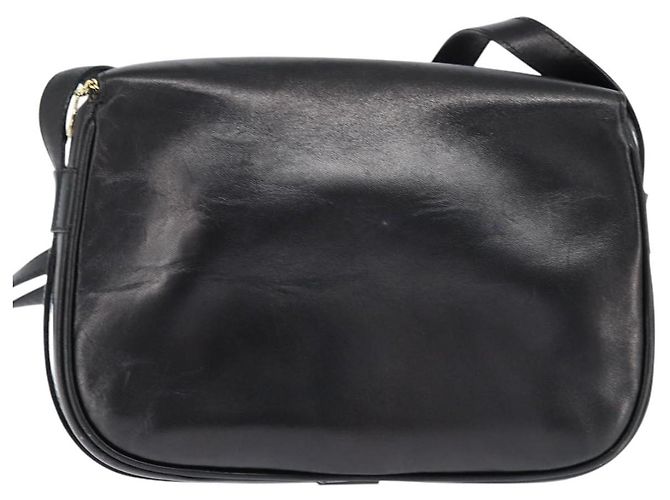 Céline Bolso de Hombro CELINE de Cuero Negro Dorado Auth bs30310 - vista 2