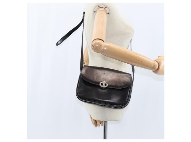 Céline Bolso de Hombro CELINE de Cuero Negro Dorado Auth bs30310 - vista 23