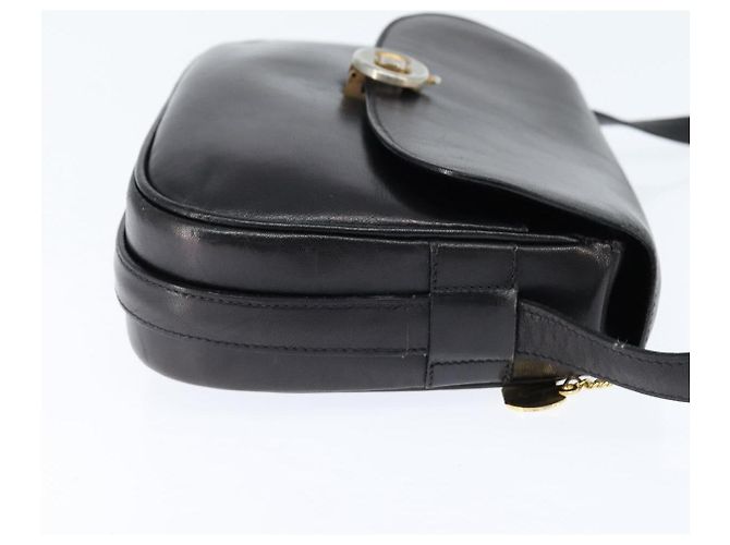 Céline Bolso de Hombro CELINE de Cuero Negro Dorado Auth bs30310 - vista 4
