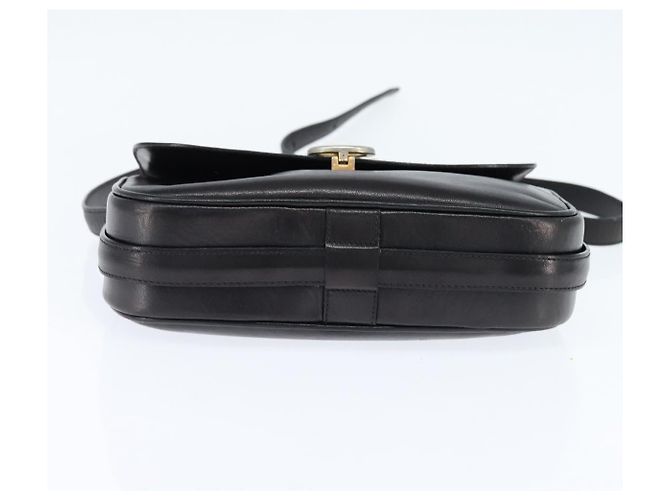 Céline Bolso de Hombro CELINE de Cuero Negro Dorado Auth bs30310 - vista 5