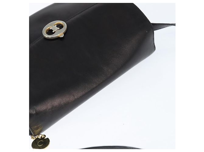 Céline Bolso de Hombro CELINE de Cuero Negro Dorado Auth bs30310 - vista 6