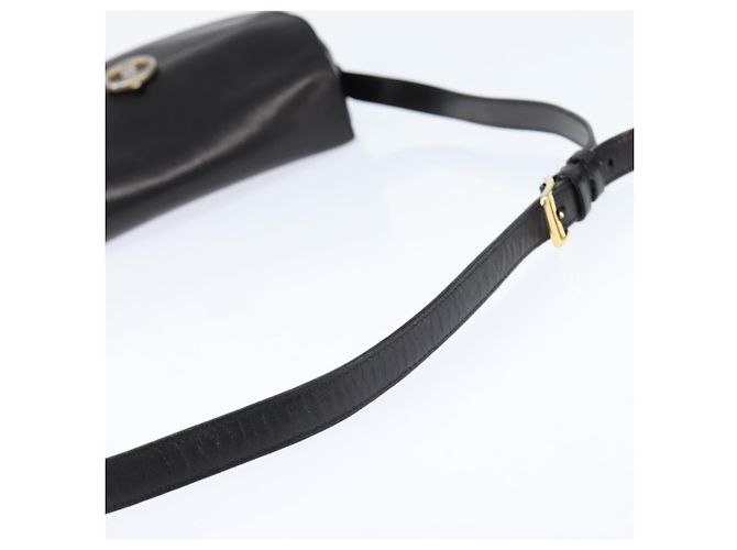 Céline Bolso de Hombro CELINE de Cuero Negro Dorado Auth bs30310 - vista 7