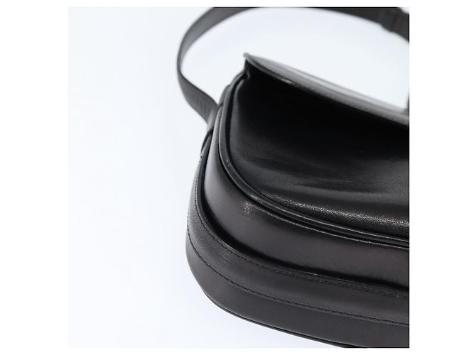 Céline Bolso de Hombro CELINE de Cuero Negro Dorado Auth bs30310 - vista 9