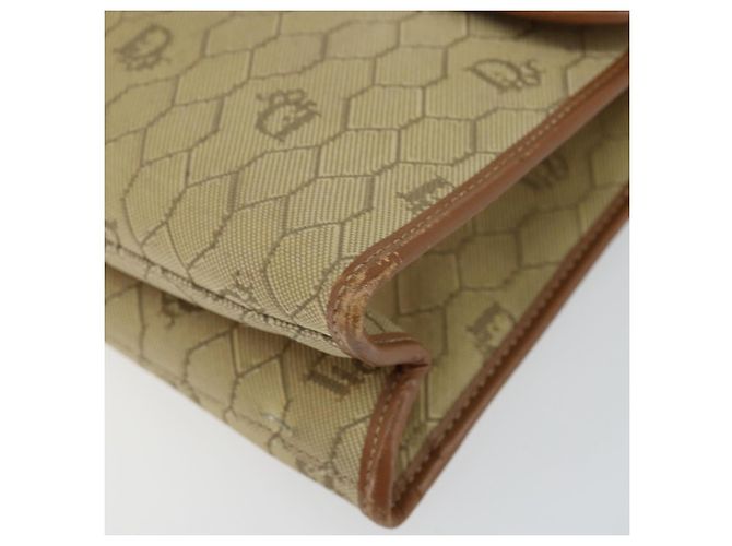 Borsa a Spalla in Tela Honeycomb Christian Dior Beige Oro Auth 143588 D'oro - vista 10