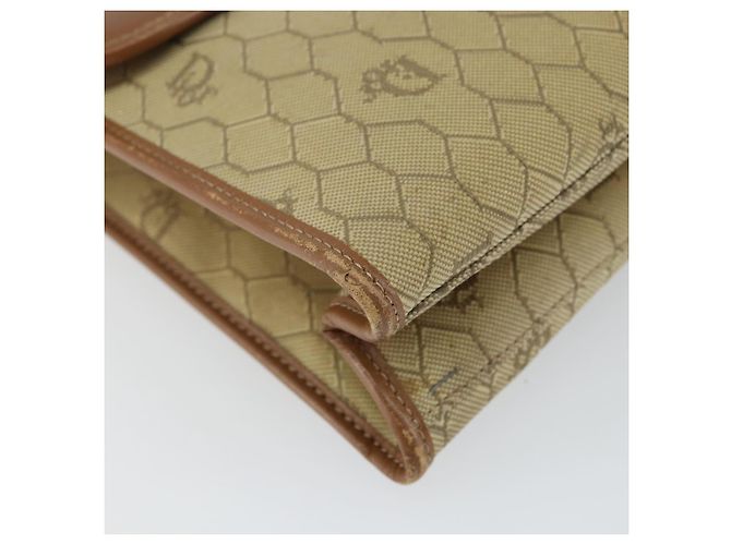 Borsa a Spalla in Tela Honeycomb Christian Dior Beige Oro Auth 143588 D'oro - vista 11