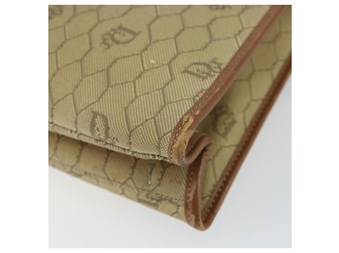 Borsa a Spalla in Tela Honeycomb Christian Dior Beige Oro Auth 143588 D'oro - vista 12